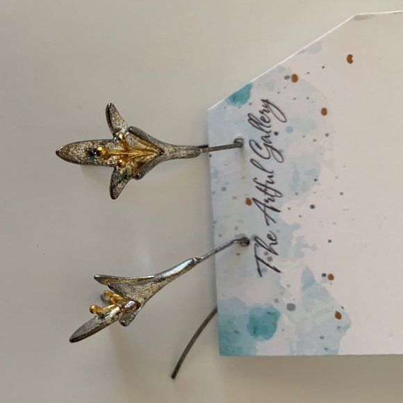 Handmade 925 Sterling Silver Earrings Flowers by 'The Artful Gallery' - Picture 7 of 12